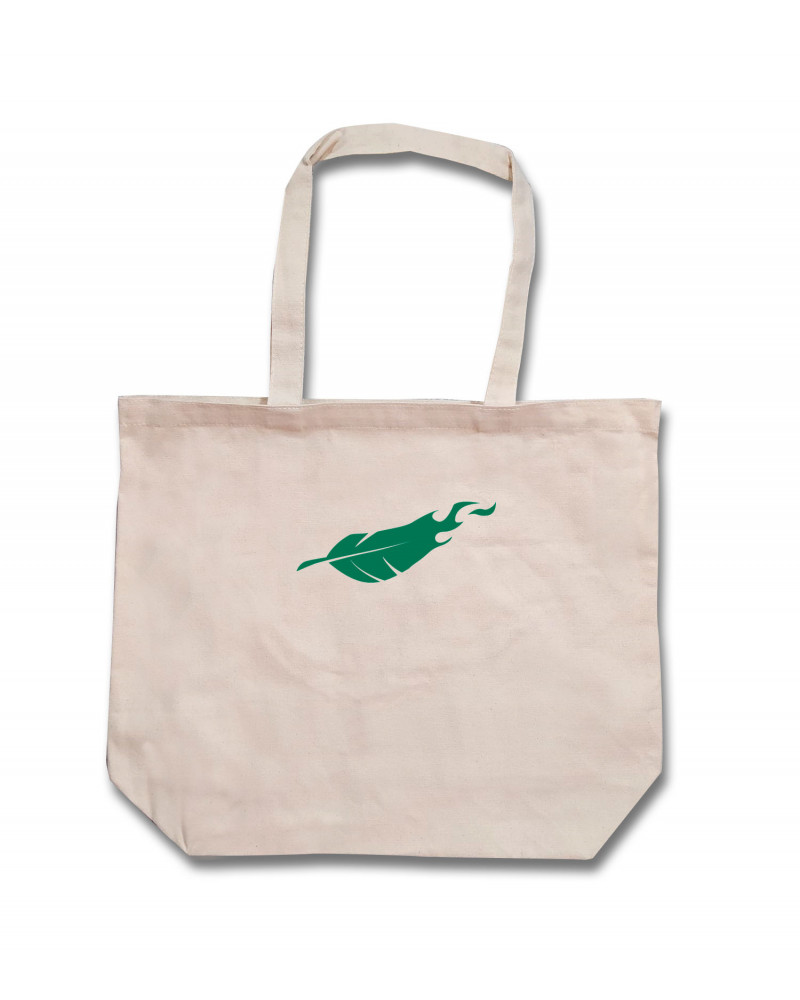 Bolsa Tote Bag Green Feather